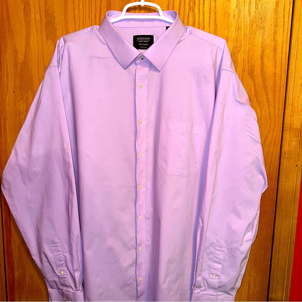 Nordstrom Light Purple Dress Shirt - Tech Smart Fit - Size: 18.5 - 36/37